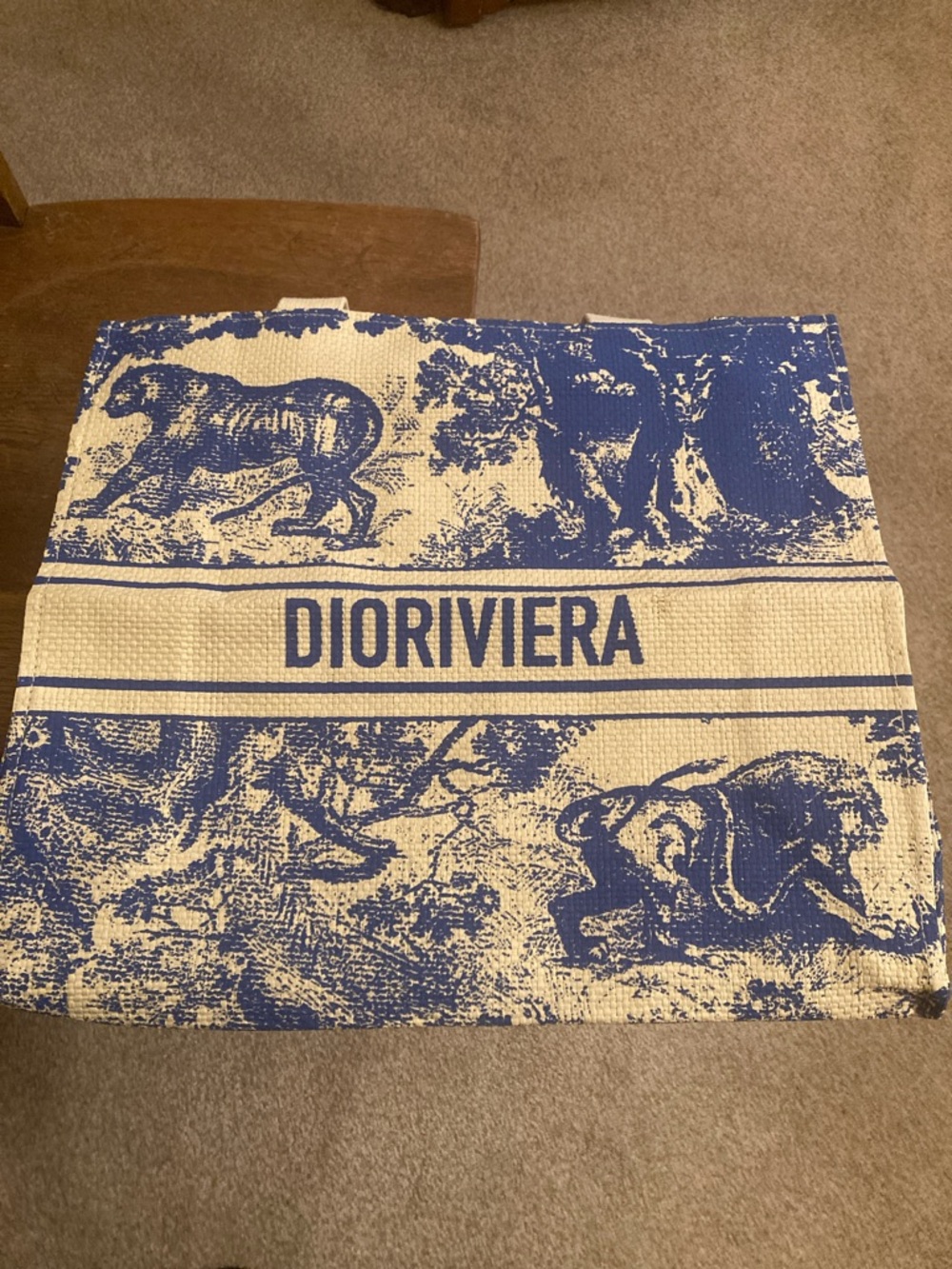 CHRISTIAN DIOR DIORIVIERA Blue Straw Tote with Star Charm NWOT - Picture 10 of 10
